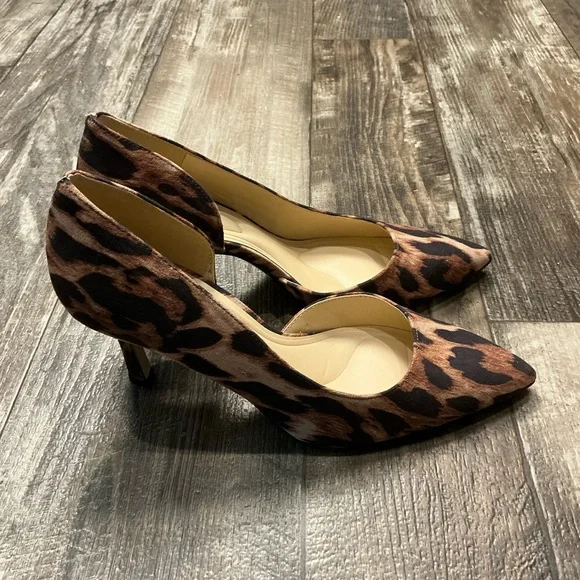Jessica Simpson Leopard Print Pointed Toe D'Orsay Pump Size 7.5 - Picture 8 of 16